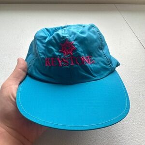 Vintage Keystone Turquoise Pink Embroidered Logo Baseball Cap One Size‎ Nylon